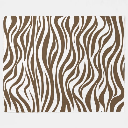 Bruine Zebra-huidafdruk Fleece Deken (Voorkant (Horizontaal))