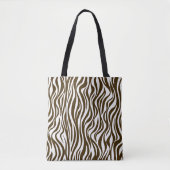 Bruine zebra huidprint tote bag (Voorkant)