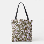 Bruine zebra huidprint tote bag (Achterkant)