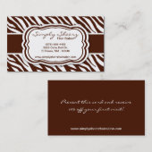 Bruine Zebra Print Hair Salon Visitekaartje (Voorkant / Achterkant)