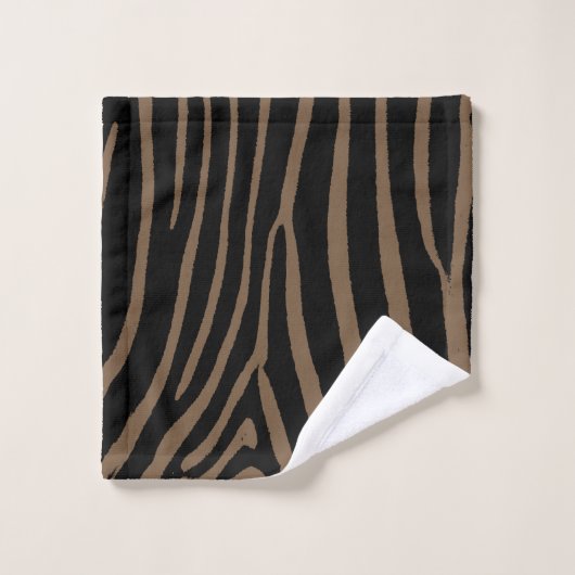 Bruine Zebra Print Handdoek (Wasdoekje)