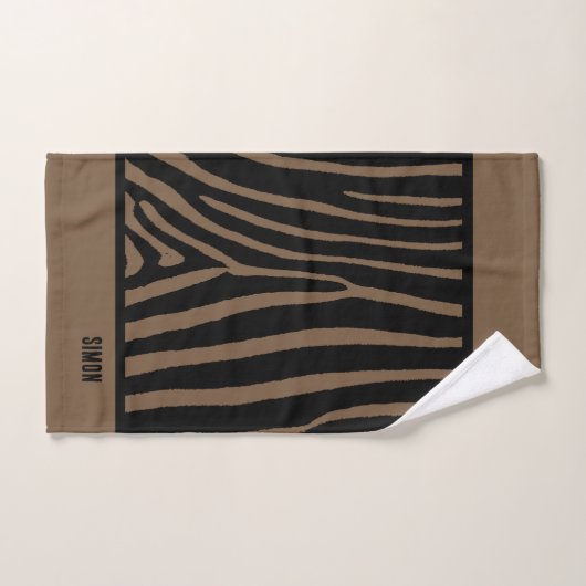 Bruine Zebra Print Handdoek (Handdoek)