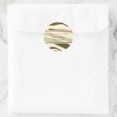 Bruine Zebra Print met Roze Adresetiketten Ronde Sticker (Tas)