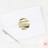 Bruine Zebra Print met Roze Adresetiketten Ronde Sticker (Envelop)