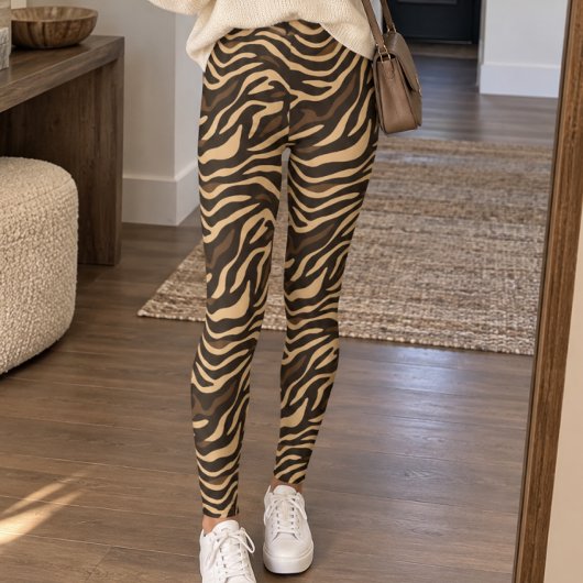 Bruine zebra streep leggings
