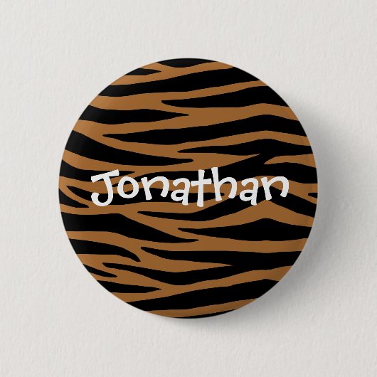 Bruine Zebra Stripes Button (Voorkant)