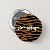 Bruine Zebra Stripes Button (Voorkant /achterkant)