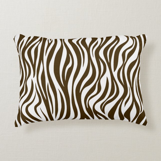 Bruine zebrahuidprint accent kussen (Voorkant)