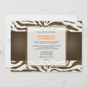 Bruine zebralijnen/bruiloft kaart (Achterkant)