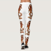 bruine zeeen paarden wit leggings (Achterkant)