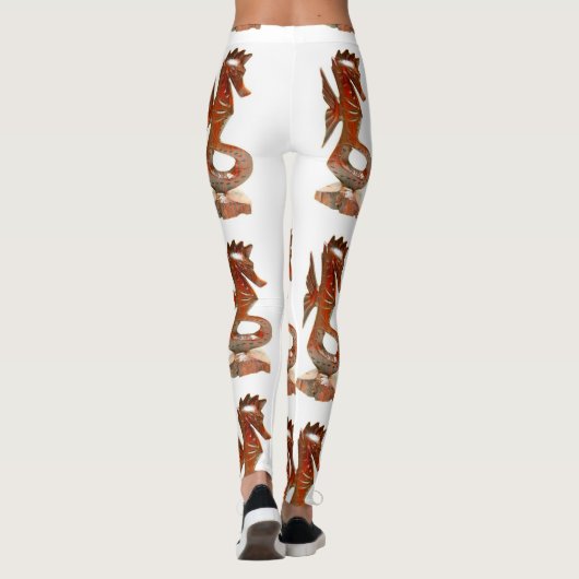 bruine zeeen paarden wit leggings (Achterkant)
