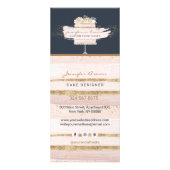 Bruine zeemacht Elegant Cake Baker Floral Pastry P Reclamekaart (Achterkant)