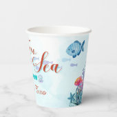 Bruine Zeemeermin Twee het Zee Meisjes 2e Verjaard Papieren Bekers (Achterkant)