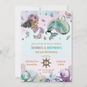 Bruine zeemeermin walvis piraat tweeling gezamenli kaart (Voorkant)