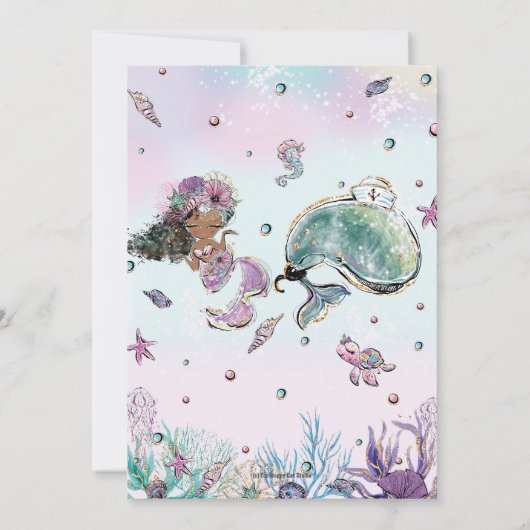 Bruine zeemeermin walvis piraat tweeling gezamenli kaart (Achterkant)