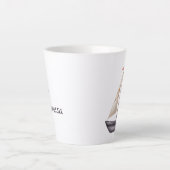 Bruine Zeilboot en Naam Latte Mok (Voorkant)