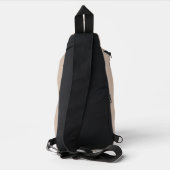 Bruine Zeilboot en Naam op Beige Sling Bag (Achterkant)