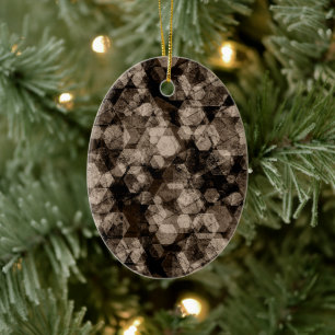 Bruine zeshoeken. keramisch ornament