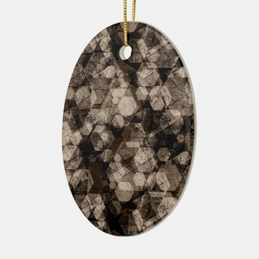 Bruine zeshoeken. keramisch ornament (Links)