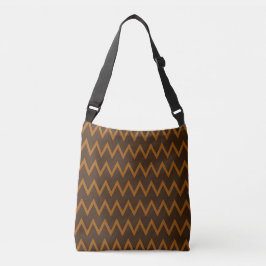 Bruine Zig Zag Schoudertas Crossbody Tas