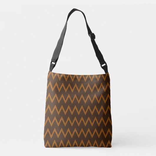 Bruine Zigzag Crossbody Bag Crossbody Tas (Achterkant)