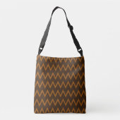 Bruine Zigzag Schoudertas Crossbody Tas (Achterkant)