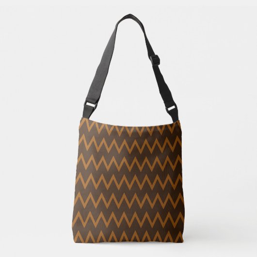 Bruine Zigzag Schoudertas Crossbody Tas (Voorkant)
