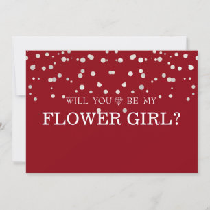 Bruine Zilveren Glitter Wil Je Mijn Bloemenmeisje Kaart