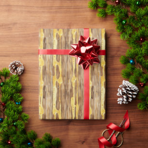 Bruine Zoete Gouden Honing Gele Druppels Kerst Cadeaupapier