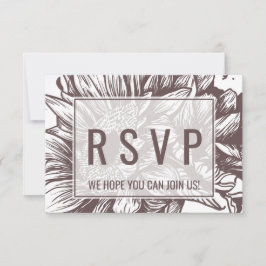 Bruine Zonnebloem Lied Verzoek RSVP Kaart