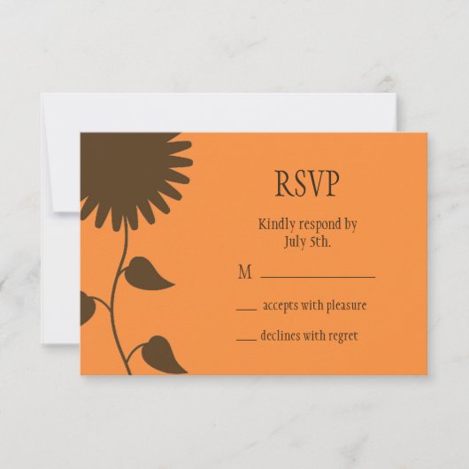 Bruine zonnebloem RSVP (Voorkant)