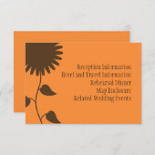 Bruine zonnebloembehuizing informatiekaartje (Voorkant / Achterkant)