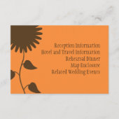 Bruine zonnebloembehuizing informatiekaartje (Voorkant)