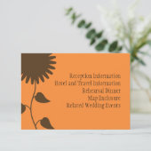 Bruine zonnebloembehuizing informatiekaartje (Staand voorkant)