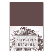 Bruine zonnebloembuffet-voedseletiketten kaart (Voorkant)