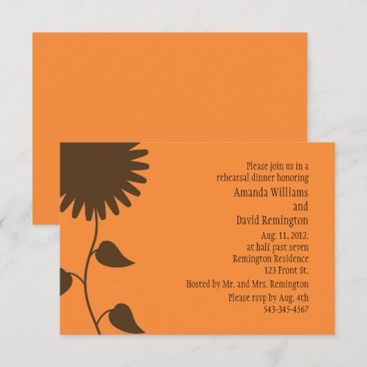 Bruine zonnebloempitten kaart (Voorkant / Achterkant)