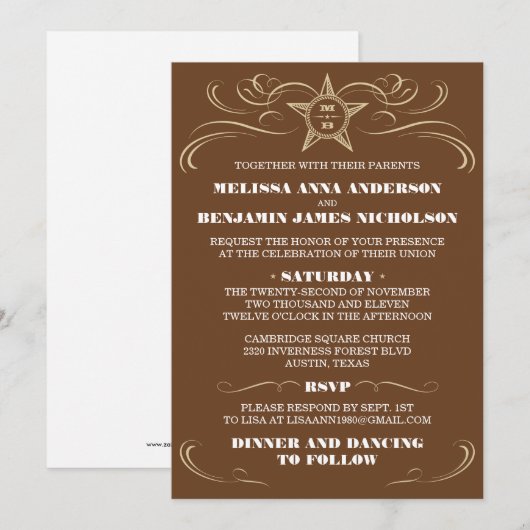 Bruine Zuidelijke Stijlweddenschappen Kaart (Voorkant / Achterkant)