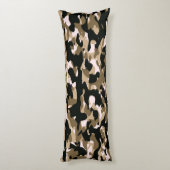 Bruine Zwart Camo Body Kussen (Achterkant (Verticaal))