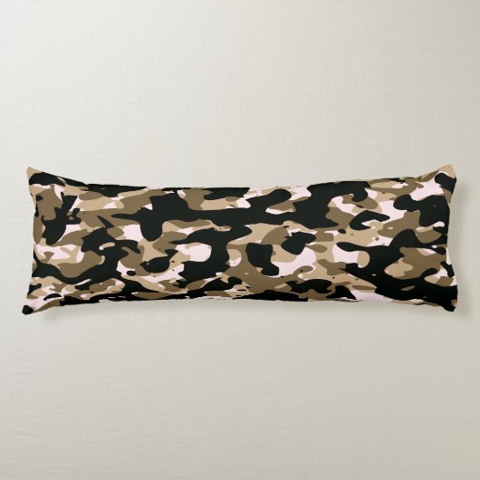 Bruine Zwart Camo Body Kussen (Voorkant)