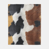 Bruine zwart-witte koeienhuid textuur kussensloop fleece deken (Voorkant)