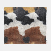 Bruine zwart-witte koeienhuid textuur kussensloop fleece deken (Voorkant (Horizontaal))