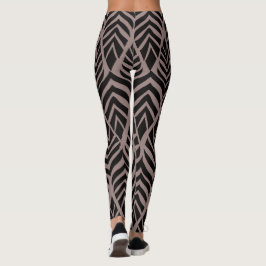 Bruine & Zwarte Abstracte Safari Dierenprint Leggi Leggings