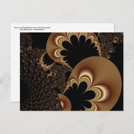 Bruine zwarte ballon ventilator Petal Fractal Art Briefkaart (Voorkant / Achterkant)