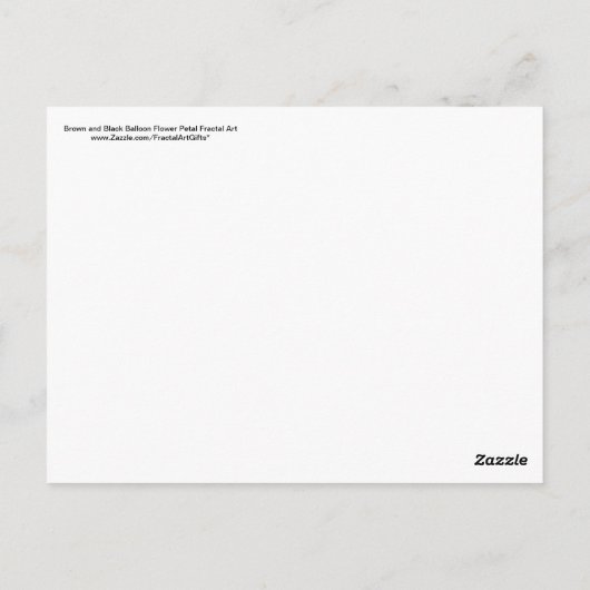 Bruine zwarte ballon ventilator Petal Fractal Art Briefkaart (Achterkant)