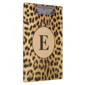 Bruine Zwarte Cheetah Luipaardprint Monogram Klembord (Rechts)