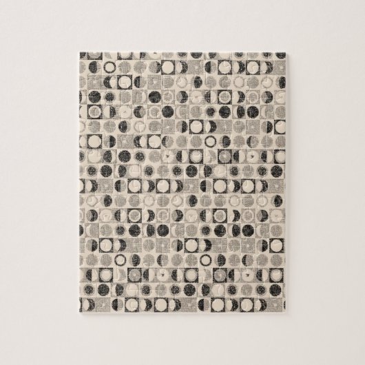 Bruine Zwarte Circles Jigzaag Puzzle Daisy Legpuzzel (Verticaal)