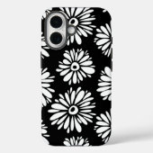 Bruine zwarte en witte bloemen Case-Mate iPhone case (Achterkant)