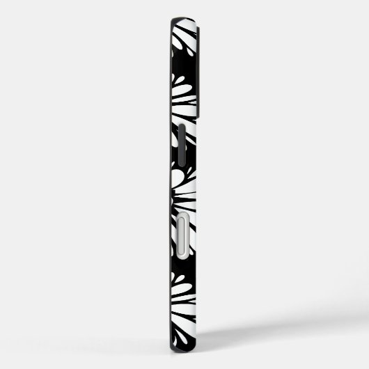 Bruine zwarte en witte bloemen Case-Mate iPhone case (Achterkant / Rechts)