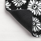 Bruine zwarte en witte bloemen muismat (Hoek)