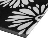 Bruine zwarte en witte bloemen snijplank (Hoek)